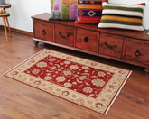 handmade Traditional Kafkaz Red Ivory Hand Knotted RECTANGLE 100% WOOL area rug 3 x 5